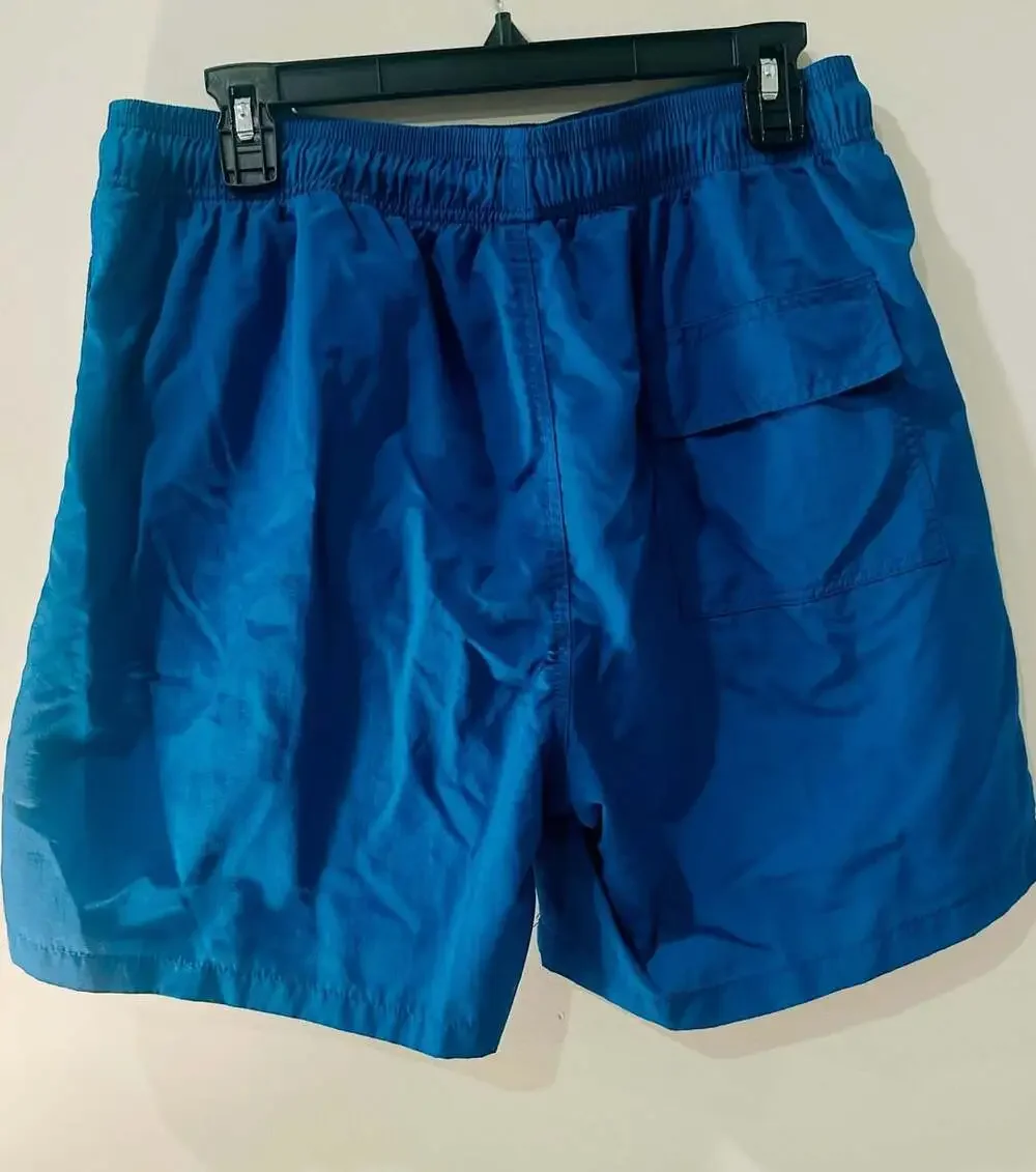 Unbranded Swim Trunks Size L Blue Nylon Quick Dry Beach Shorts